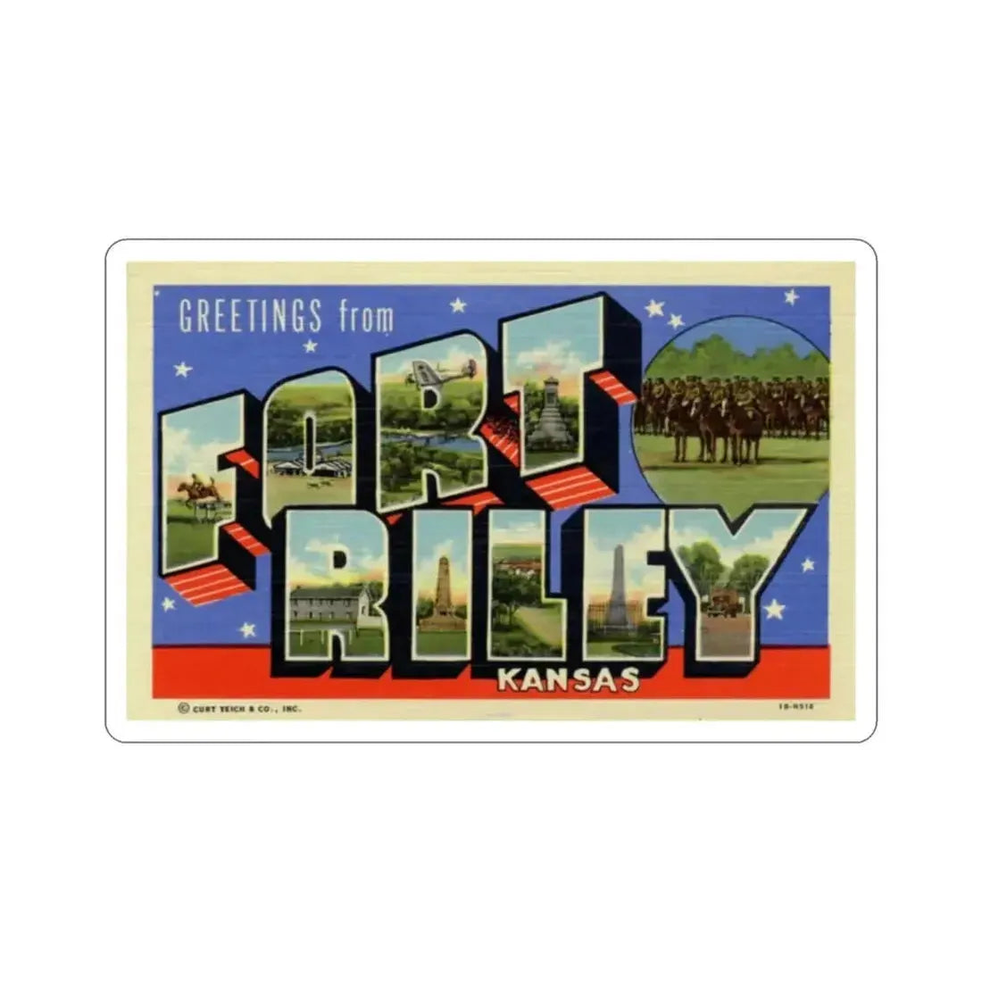Fort Riley Kansas (Greeting Cards) STICKER Vinyl Die-Cut Decal - The Sticker Space