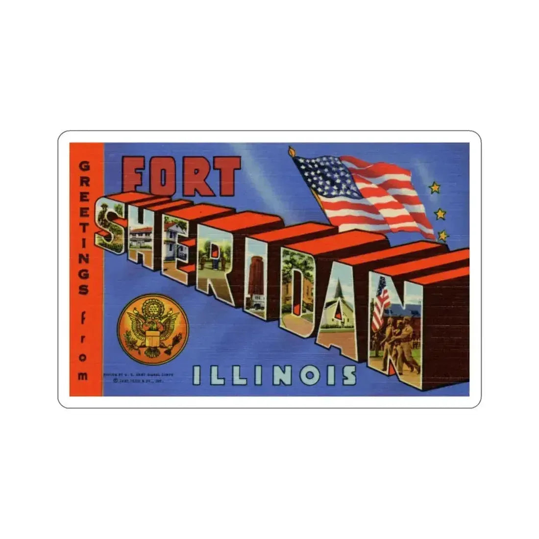 Fort Sheridan Illinois (Greeting Cards) STICKER Vinyl Die-Cut Decal 6 Inch - The Sticker Space