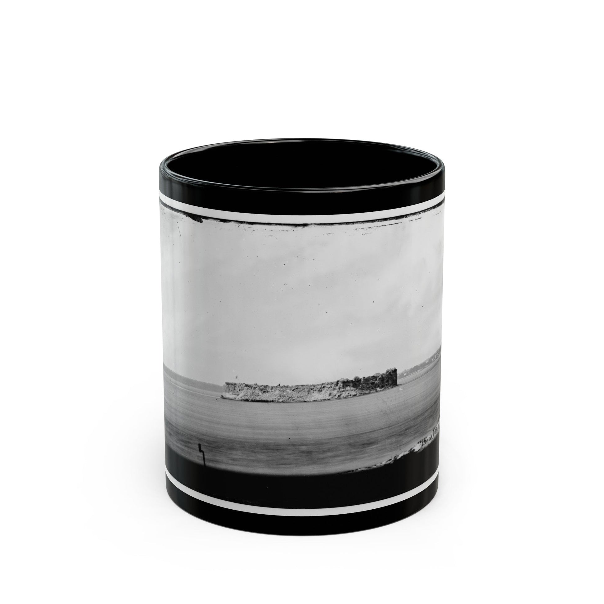 Fort Sumter 001 (U.S. Civil War) Black Coffee Mug-11oz-The Sticker Space