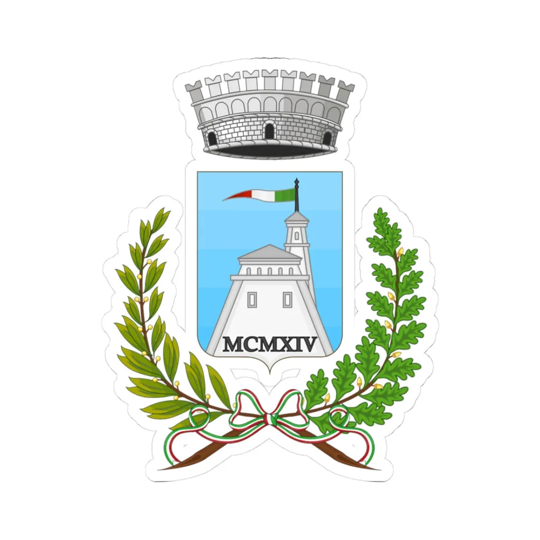 Forte dei Marmi-Stemma (Italy) (Coat of Arms) STICKER Vinyl Kiss-Cut Decal - The Sticker Space