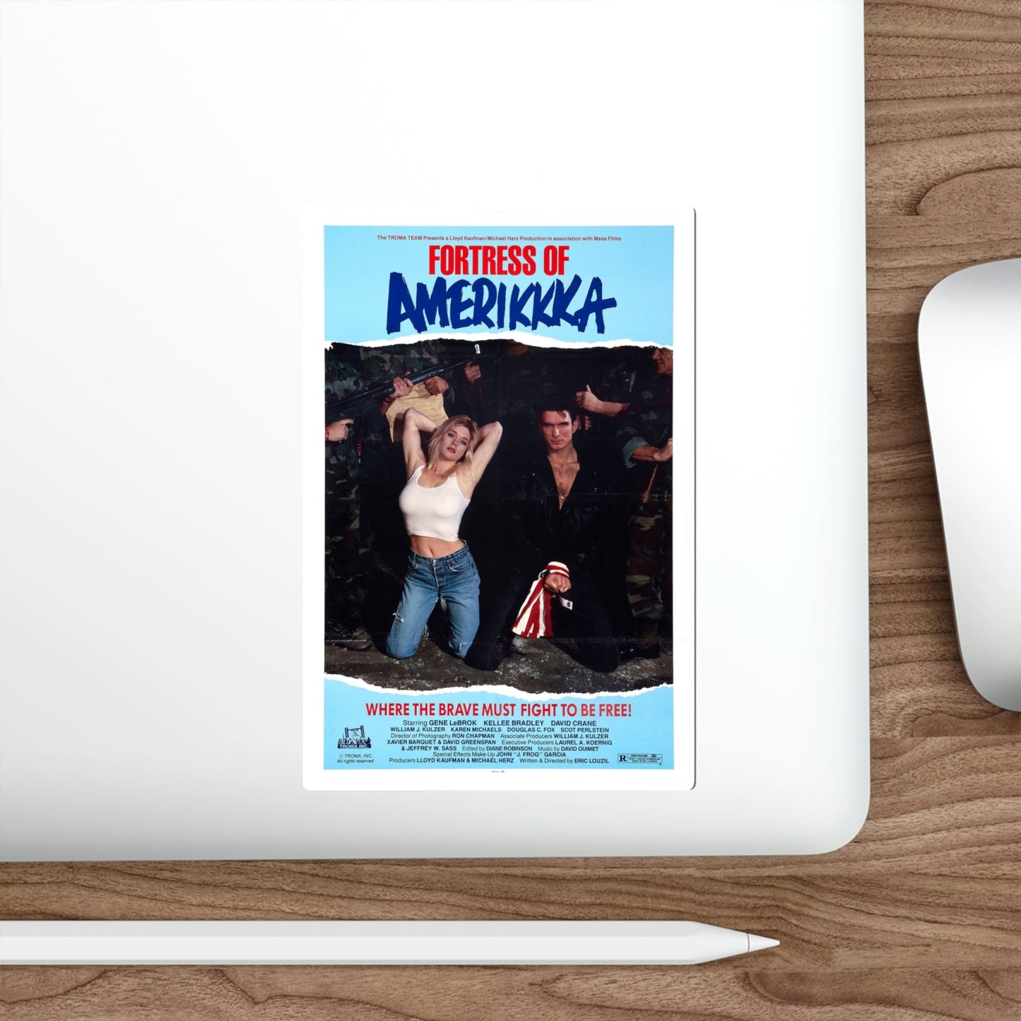 FORTRESS OF AMERIKKKA 1989 Movie Poster STICKER Vinyl Die-Cut Decal-The Sticker Space