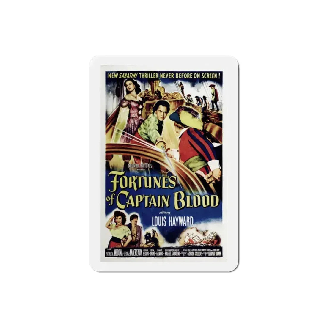 Fortunes of Captain Blood 1950 Movie Poster Refrigerator Magnet 2 Inch - The Sticker Space