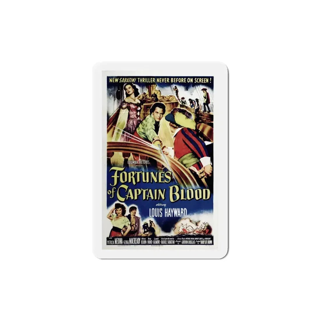Fortunes of Captain Blood 1950 Movie Poster Refrigerator Magnet 4 Inch - The Sticker Space