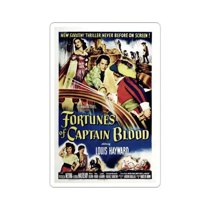 Fortunes of Captain Blood 1950 Movie Poster - STICKER Vinyl Kiss-Cut Decal 4 Inch White - The Sticker Space