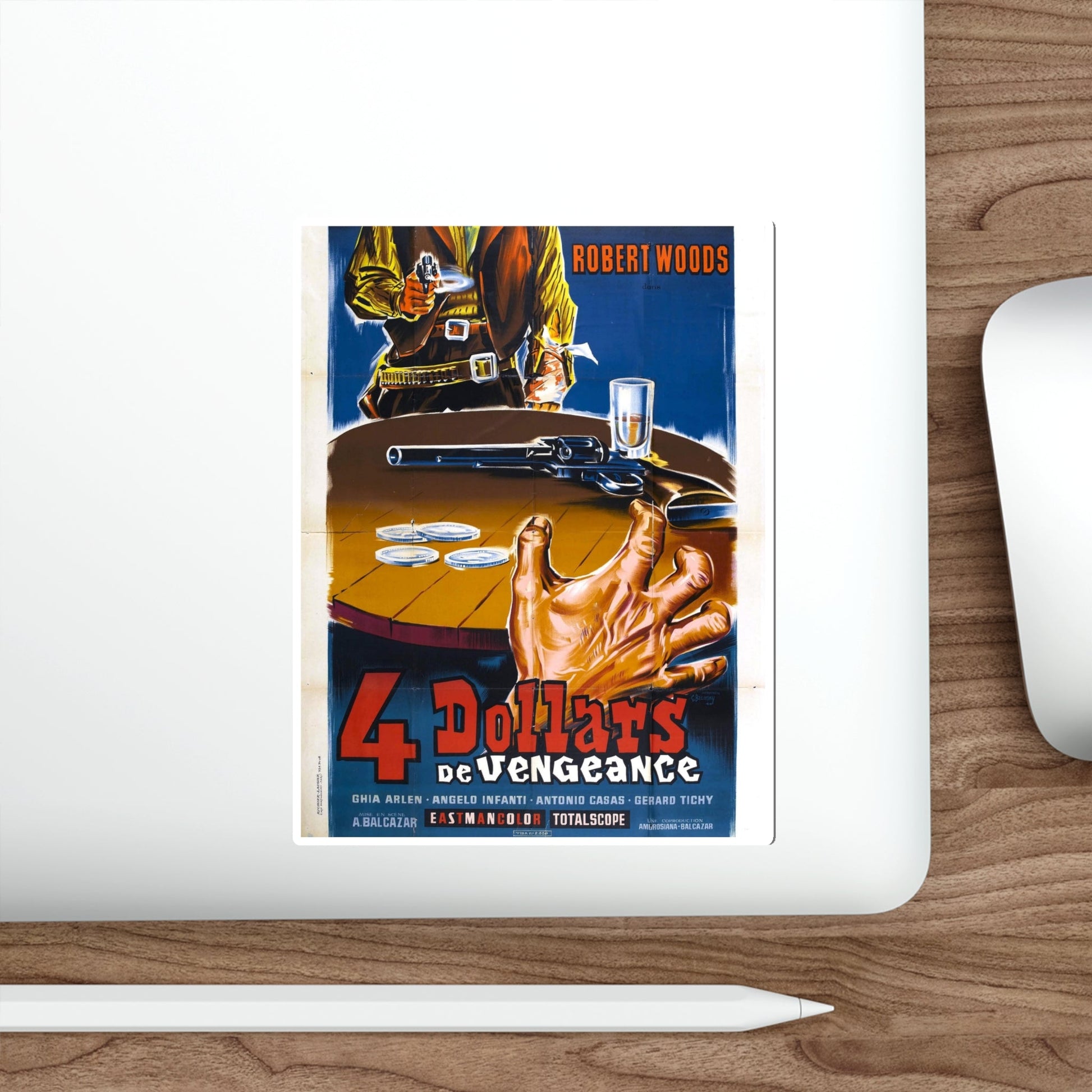 FOUR DOLLARS FOR VENGEANCE 1966 Movie Poster STICKER Vinyl Die-Cut Decal-The Sticker Space