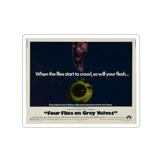 FOUR FLIES ON GREY VELVET 1971 Movie Poster STICKER Vinyl Die-Cut Decal 2 Inch - The Sticker Space
