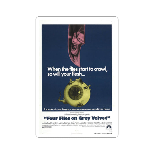 Four Flies on Grey Velvet 1972 Movie Poster STICKER Vinyl Die-Cut Decal-2 Inch-The Sticker Space