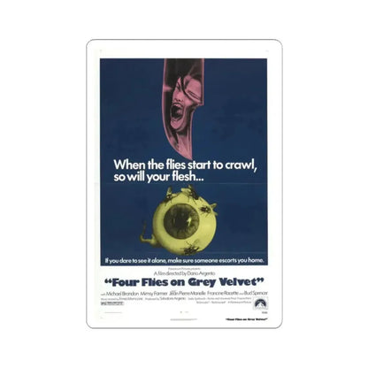 Four Flies on Grey Velvet 1972 Movie Poster - STICKER Vinyl Kiss-Cut Decal 2 Inch White - The Sticker Space