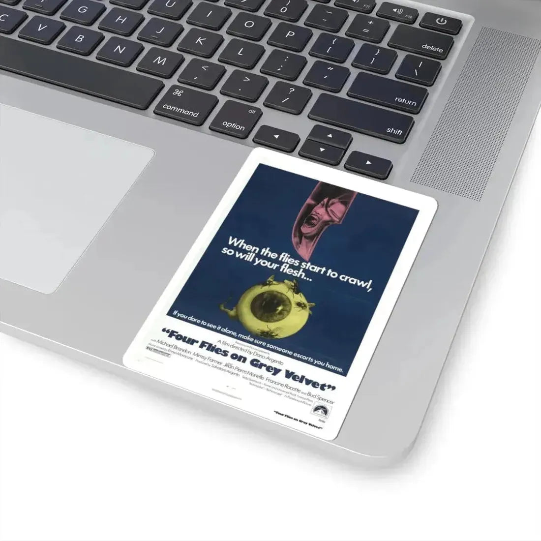 Four Flies on Grey Velvet 1972 Movie Poster - STICKER Vinyl Kiss-Cut Decal - The Sticker Space