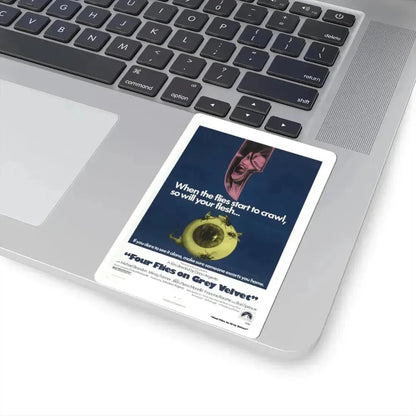 Four Flies on Grey Velvet 1972 Movie Poster - STICKER Vinyl Kiss-Cut Decal - The Sticker Space