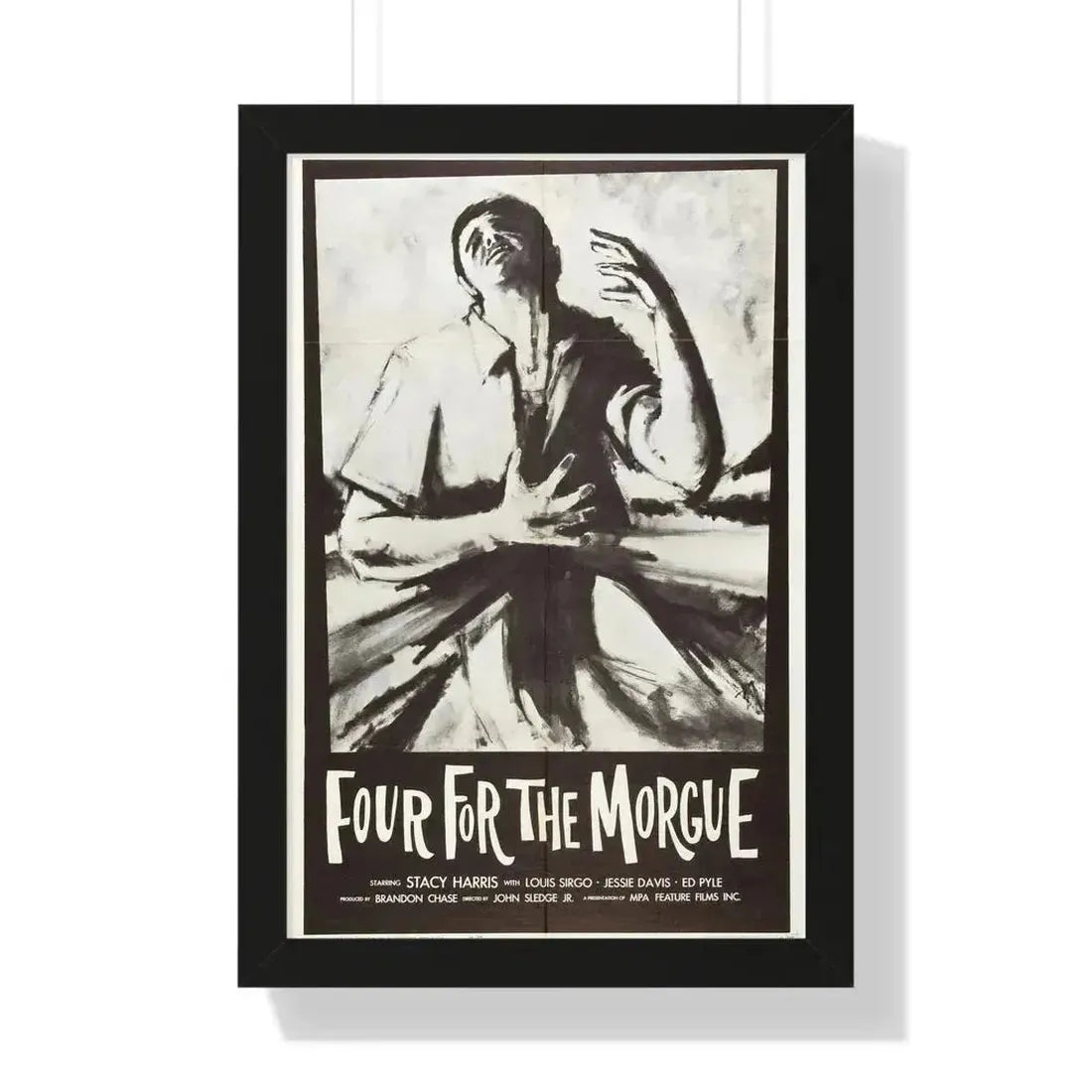 FOUR FOR THE MORGUE 1962 - Framed Movie Poster 16″ x 24″ Black - The Sticker Space