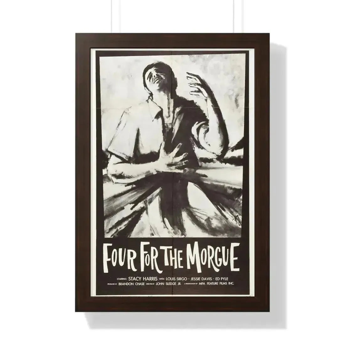 FOUR FOR THE MORGUE 1962 - Framed Movie Poster 16″ x 24″ Walnut - The Sticker Space