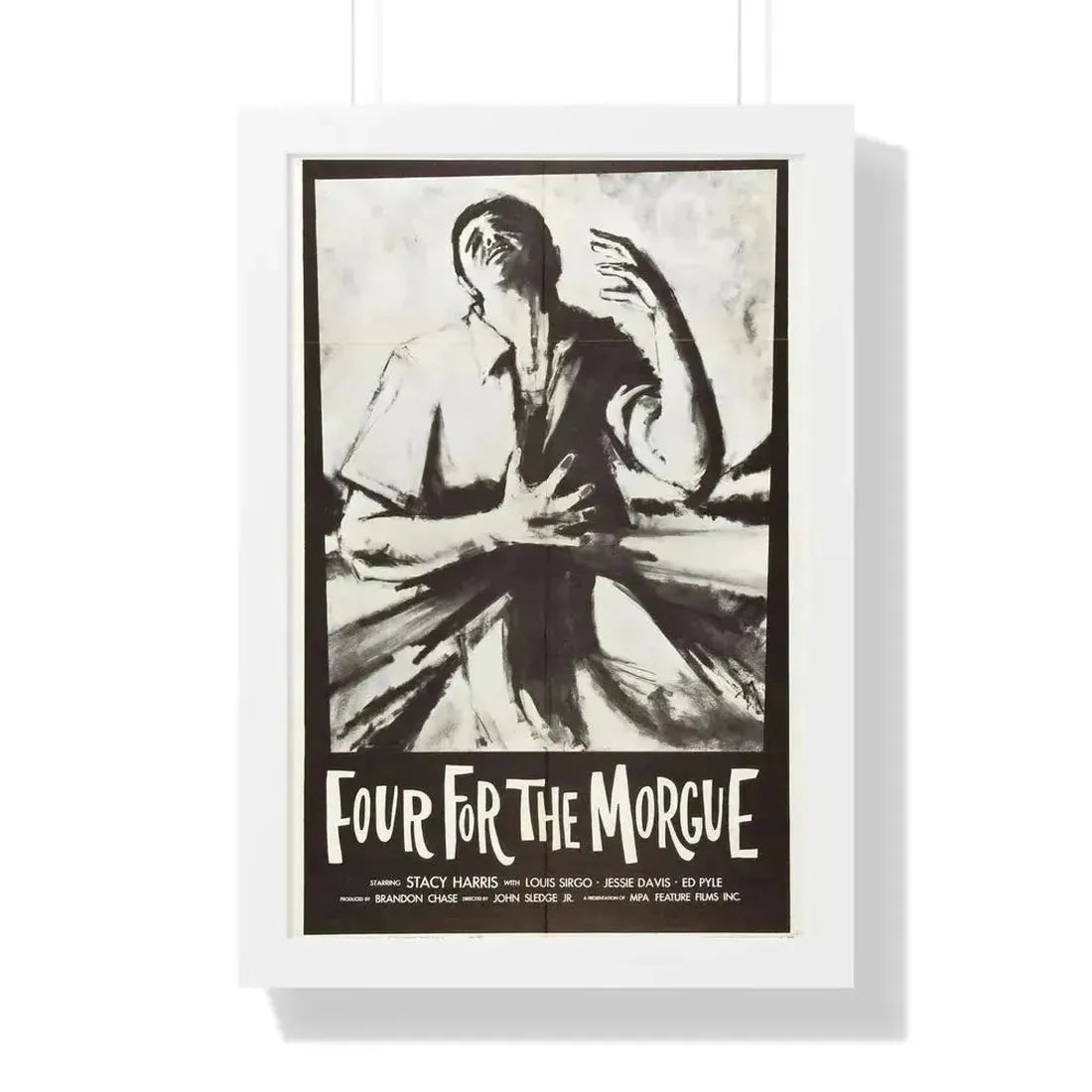 FOUR FOR THE MORGUE 1962 - Framed Movie Poster 16″ x 24″ White - The Sticker Space