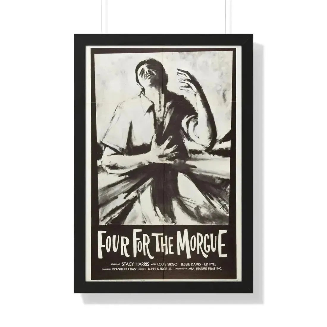 FOUR FOR THE MORGUE 1962 - Framed Movie Poster 20" x 30" Black - The Sticker Space