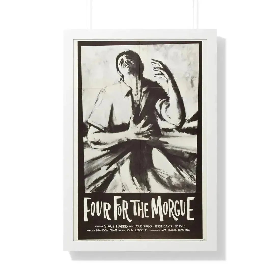 FOUR FOR THE MORGUE 1962 - Framed Movie Poster 20" x 30" White - The Sticker Space