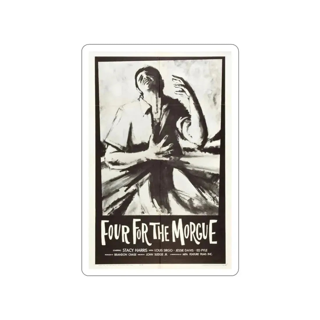 FOUR FOR THE MORGUE 1962 Movie Poster STICKER Vinyl Die-Cut Decal 3 Inch - The Sticker Space