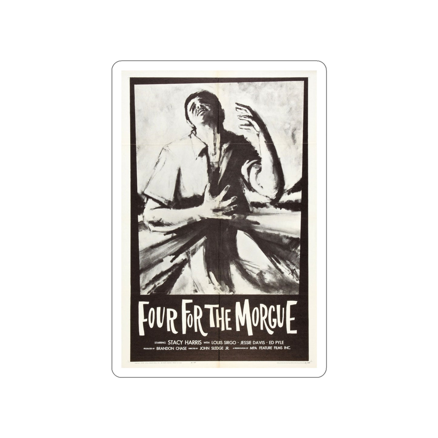 FOUR FOR THE MORGUE 1962 Movie Poster STICKER Vinyl Die-Cut Decal-4 Inch-The Sticker Space