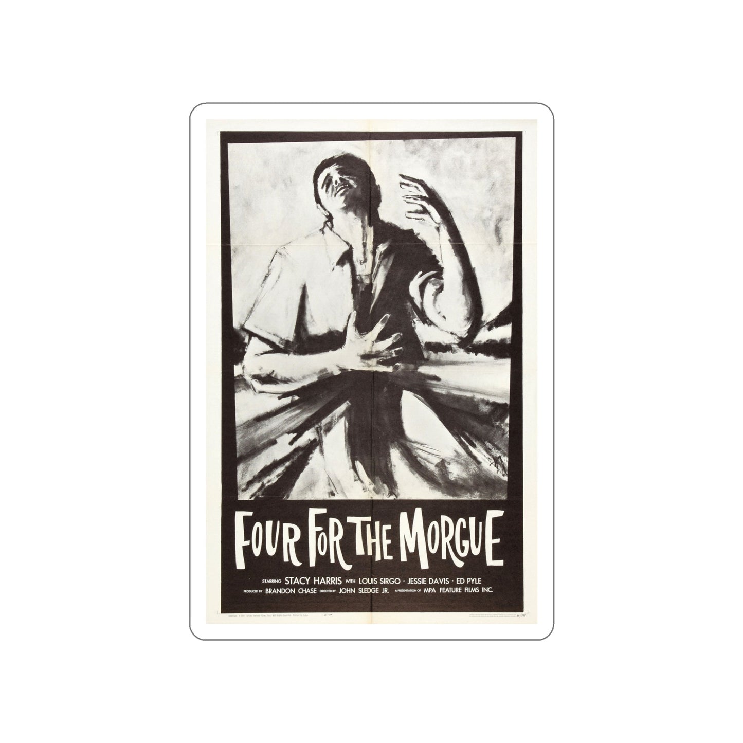 FOUR FOR THE MORGUE 1962 Movie Poster STICKER Vinyl Die-Cut Decal-5 Inch-The Sticker Space