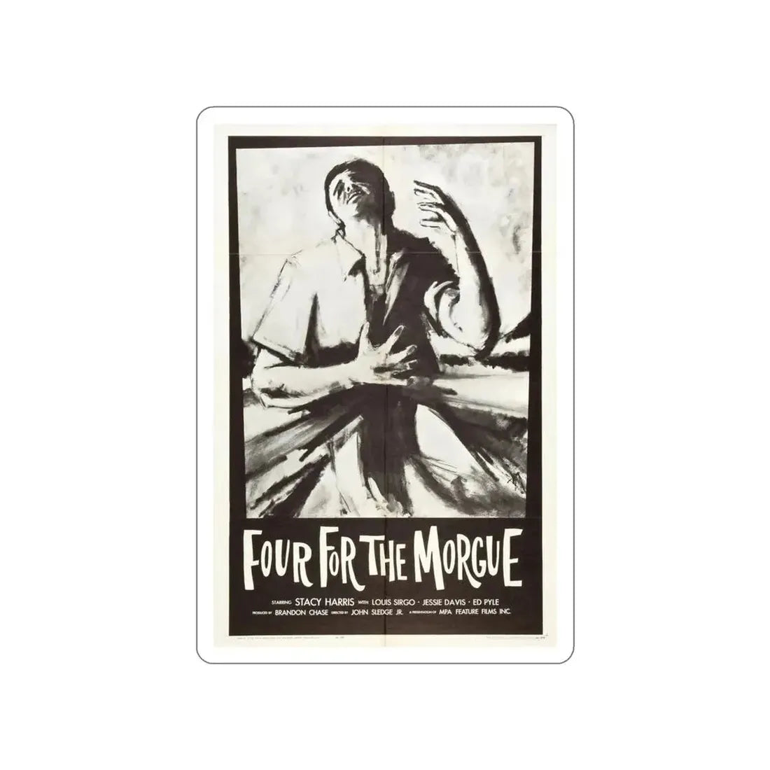 FOUR FOR THE MORGUE 1962 Movie Poster STICKER Vinyl Die-Cut Decal - The Sticker Space