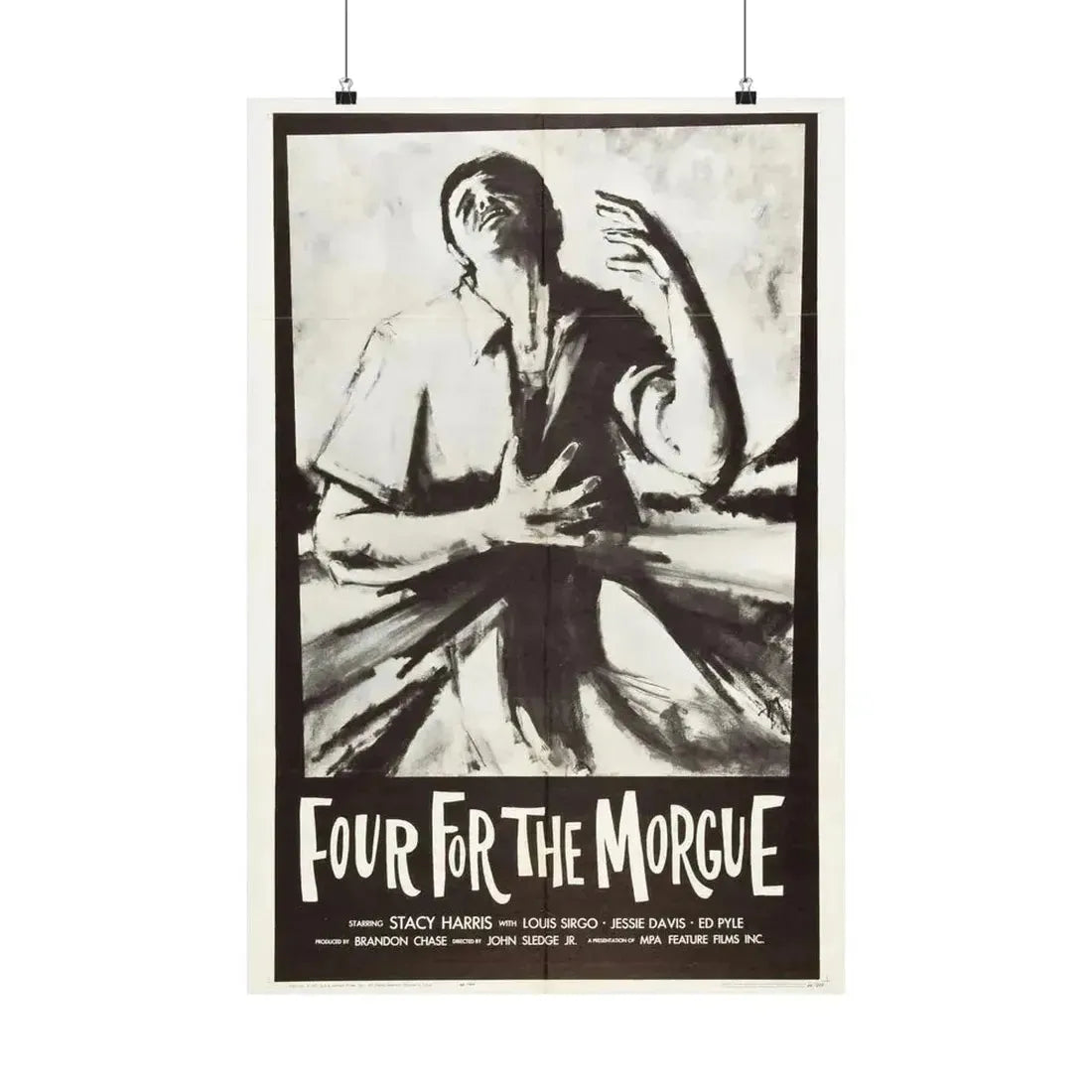 FOUR FOR THE MORGUE 1962 - Paper Movie Poster - The Sticker Space