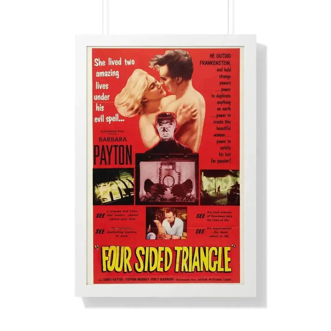 FOUR SIDED TRIANGLE 1953 - Framed Movie Poster 20" x 30" White - The Sticker Space