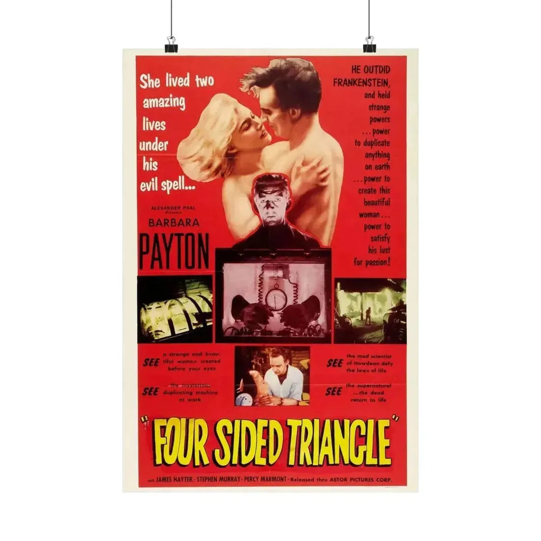FOUR SIDED TRIANGLE 1953 - Paper Movie Poster - The Sticker Space