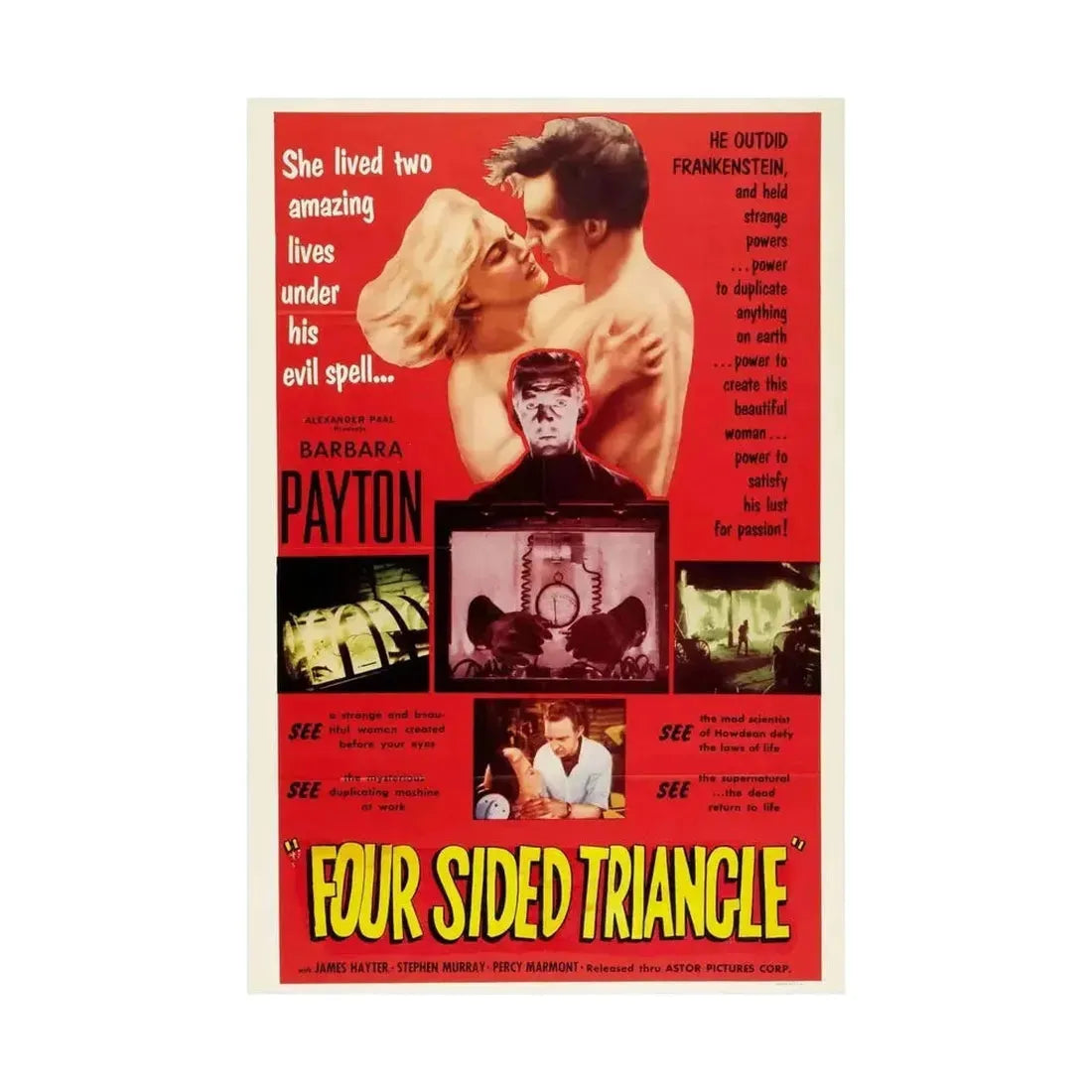 FOUR SIDED TRIANGLE 1953 - Paper Movie Poster - The Sticker Space