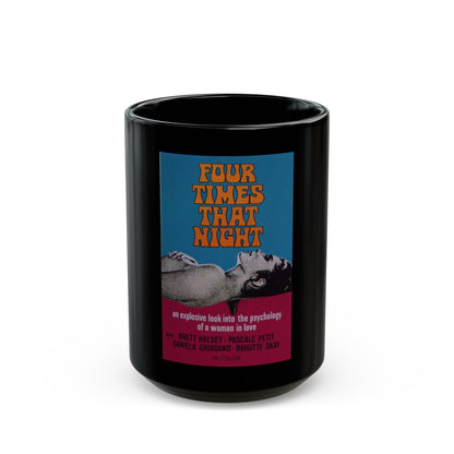 FOUR TIMES THAT NIGHT 1971 Movie Poster - Black Coffee Mug-15oz-The Sticker Space