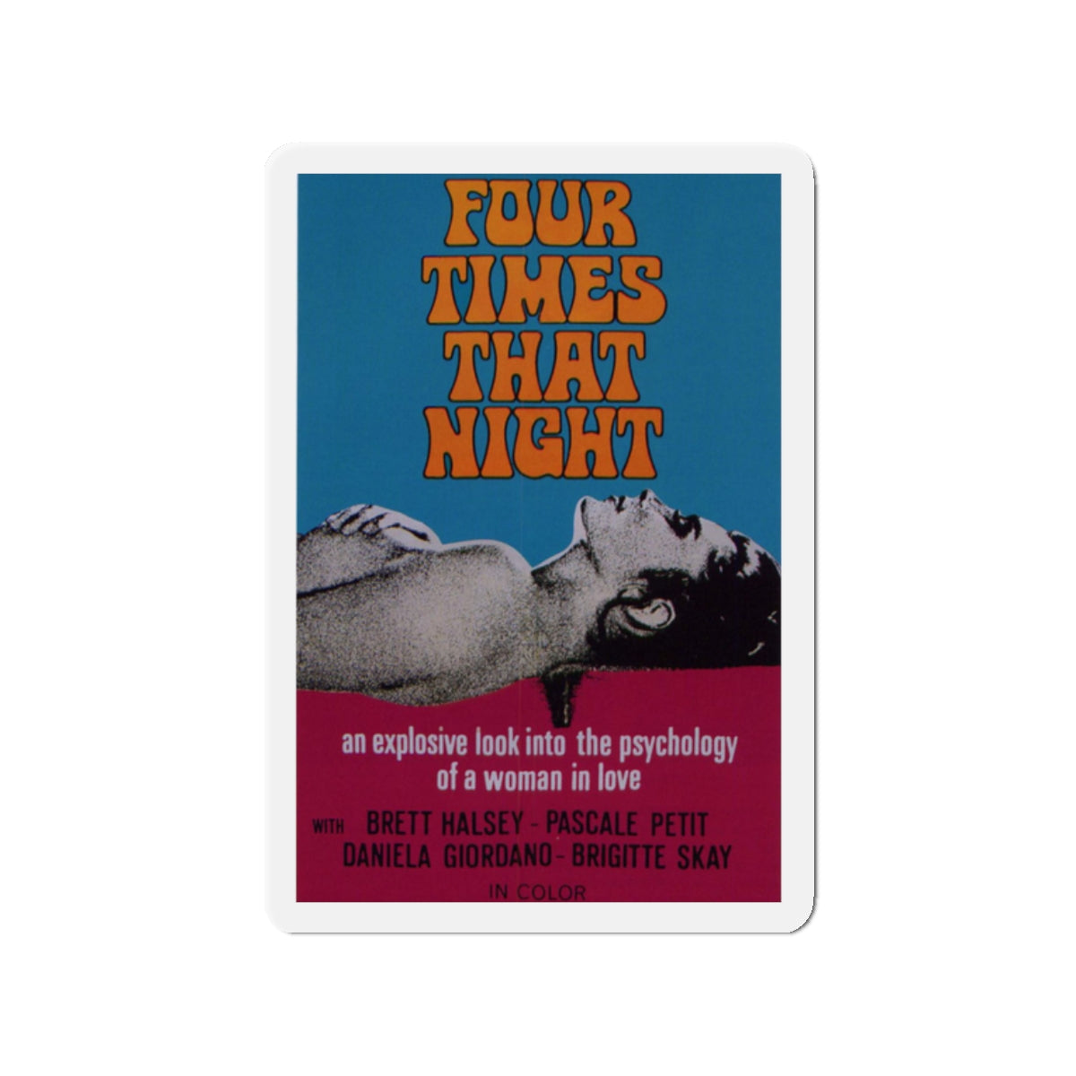 FOUR TIMES THAT NIGHT 1971 Movie Poster - Die-Cut Magnet-2" x 2"-The Sticker Space