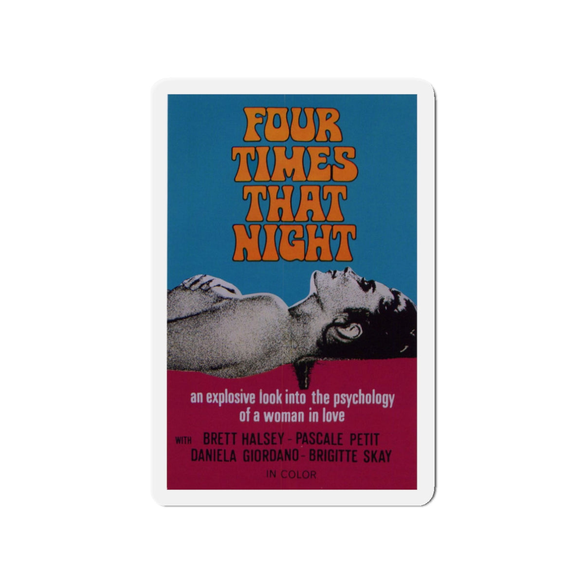 FOUR TIMES THAT NIGHT 1971 Movie Poster - Die-Cut Magnet-3" x 3"-The Sticker Space