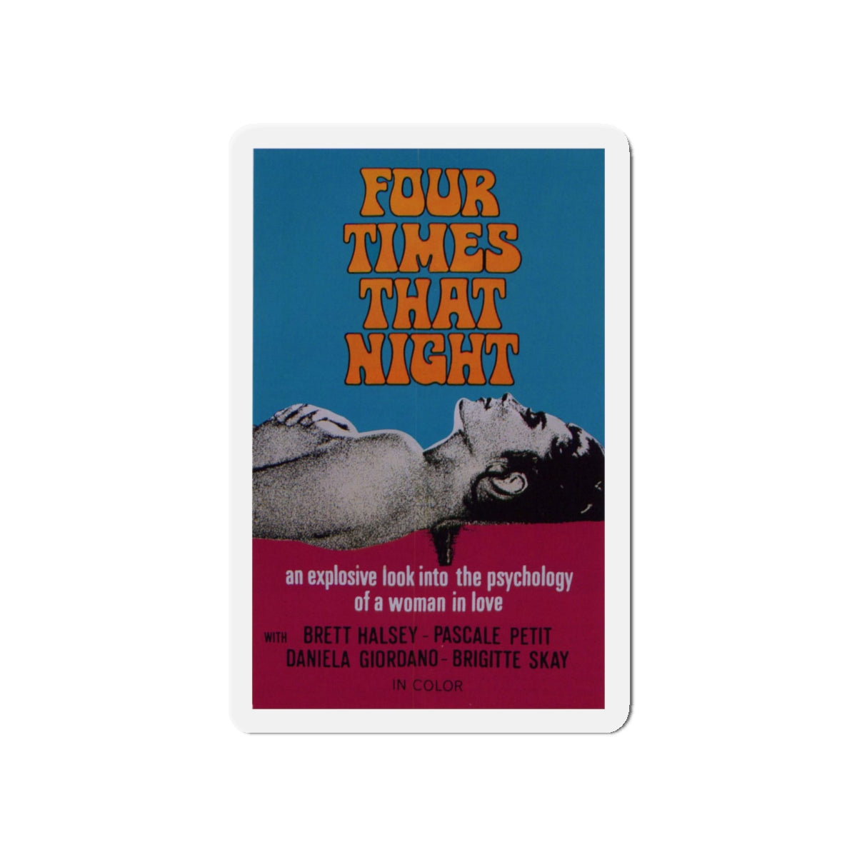 FOUR TIMES THAT NIGHT 1971 Movie Poster - Die-Cut Magnet-5" x 5"-The Sticker Space