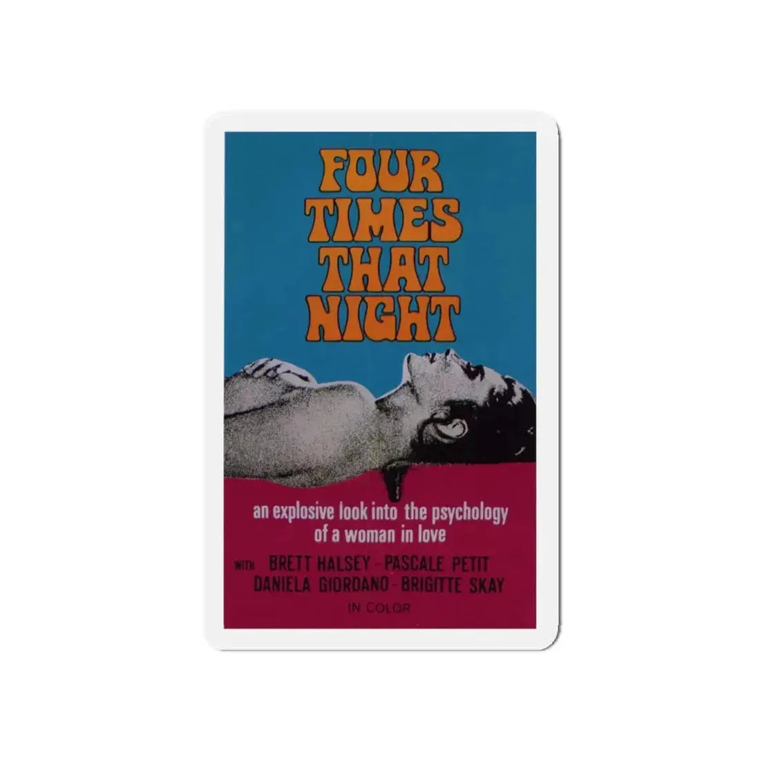 FOUR TIMES THAT NIGHT 1971 Movie Poster - Refrigerator Magnet 5 Inch - The Sticker Space
