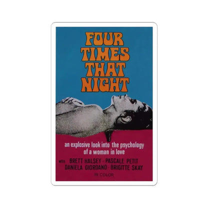 FOUR TIMES THAT NIGHT 1971 Movie Poster - STICKER Vinyl Kiss-Cut Decal 2 Inch White - The Sticker Space
