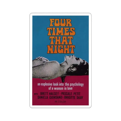 FOUR TIMES THAT NIGHT 1971 Movie Poster - STICKER Vinyl Kiss-Cut Decal 4 Inch White - The Sticker Space