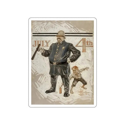 Fourth of July, The Saturday Evening Post, July 1, 1911 (Magazine Illustration) STICKER Vinyl Die-Cut Decal - The Sticker Space