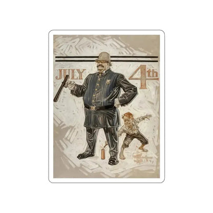 Fourth of July, The Saturday Evening Post, July 1, 1911 (Magazine Illustration) STICKER Vinyl Die-Cut Decal White Die-Cut 3 Inch - The Sticker Space