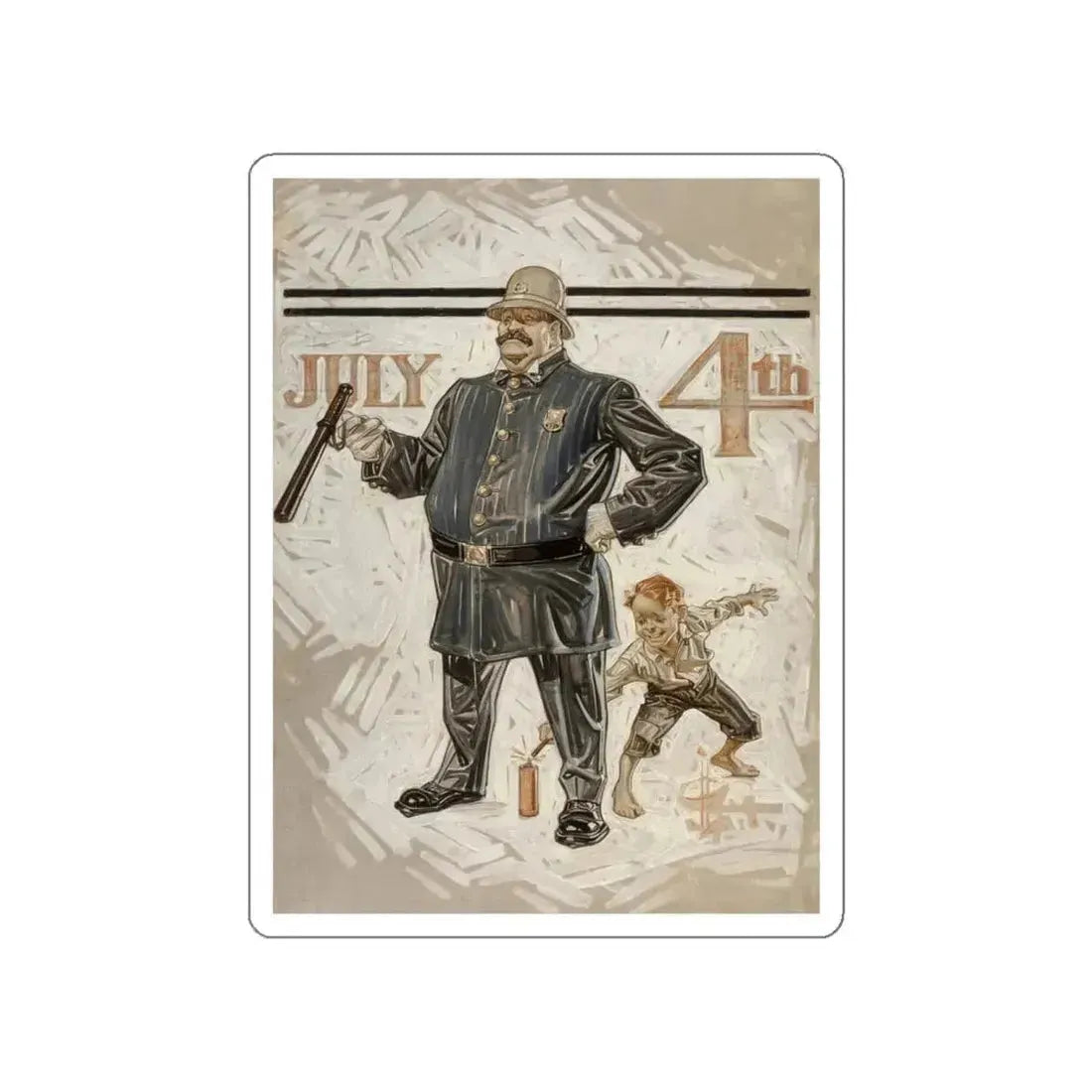 Fourth of July, The Saturday Evening Post, July 1, 1911 (Magazine Illustration) STICKER Vinyl Die-Cut Decal White Die-Cut 4 Inch - The Sticker Space