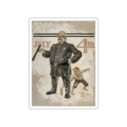Fourth of July, The Saturday Evening Post, July 1, 1911 (Magazine Illustration) STICKER Vinyl Die-Cut Decal White Die-Cut 6 Inch - The Sticker Space