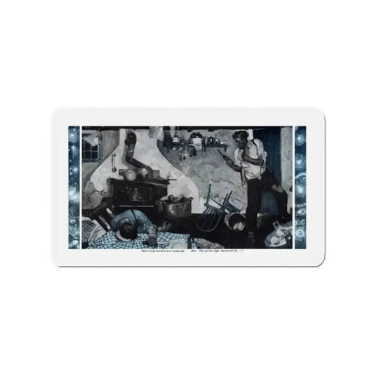 Fox Fire (2), Cosmopolitan, November 1932 (Magazine Illustration) Refrigerator Magnet 2 Inch Die-Cut - The Sticker Space