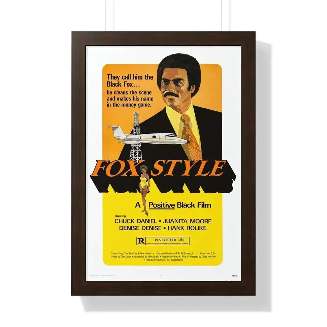 FOX STYLE 1973 - Framed Movie Poster 16″ x 24″ Walnut - The Sticker Space