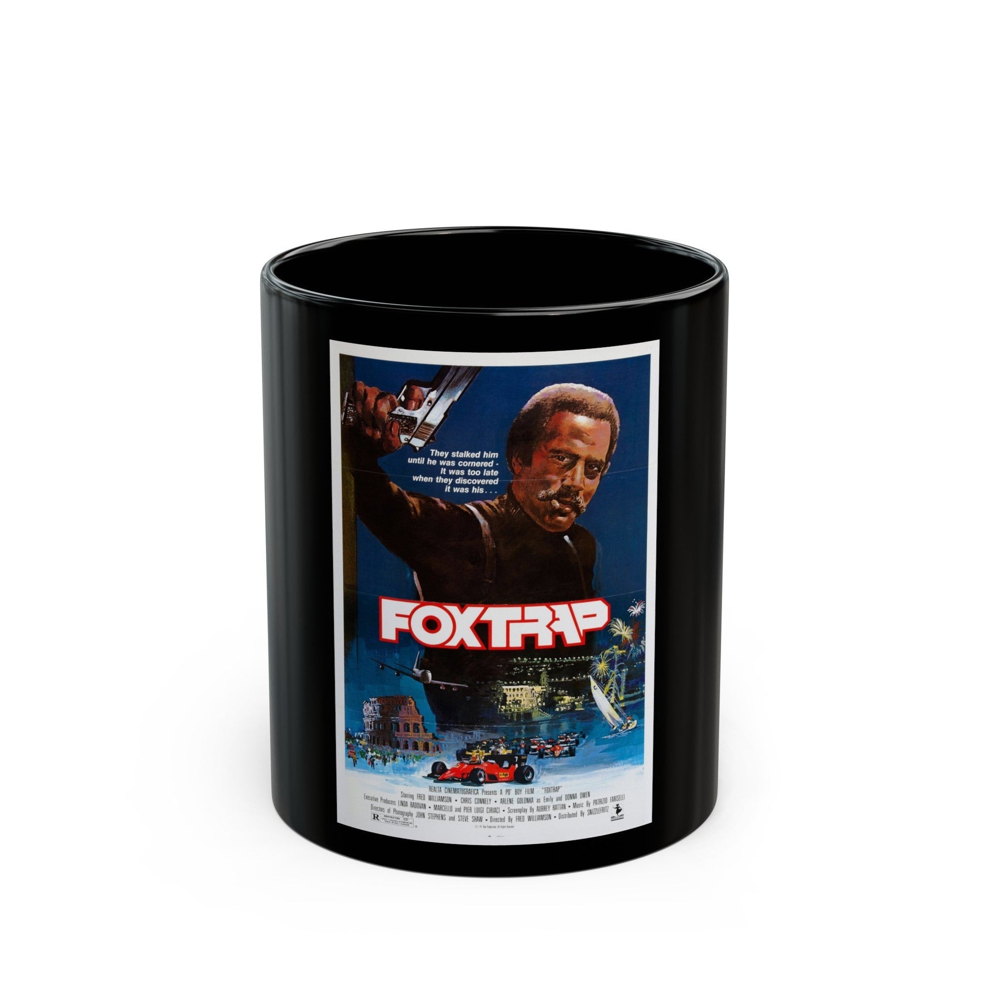 FOXTRAP 1986 Movie Poster - Black Coffee Mug-11oz-The Sticker Space