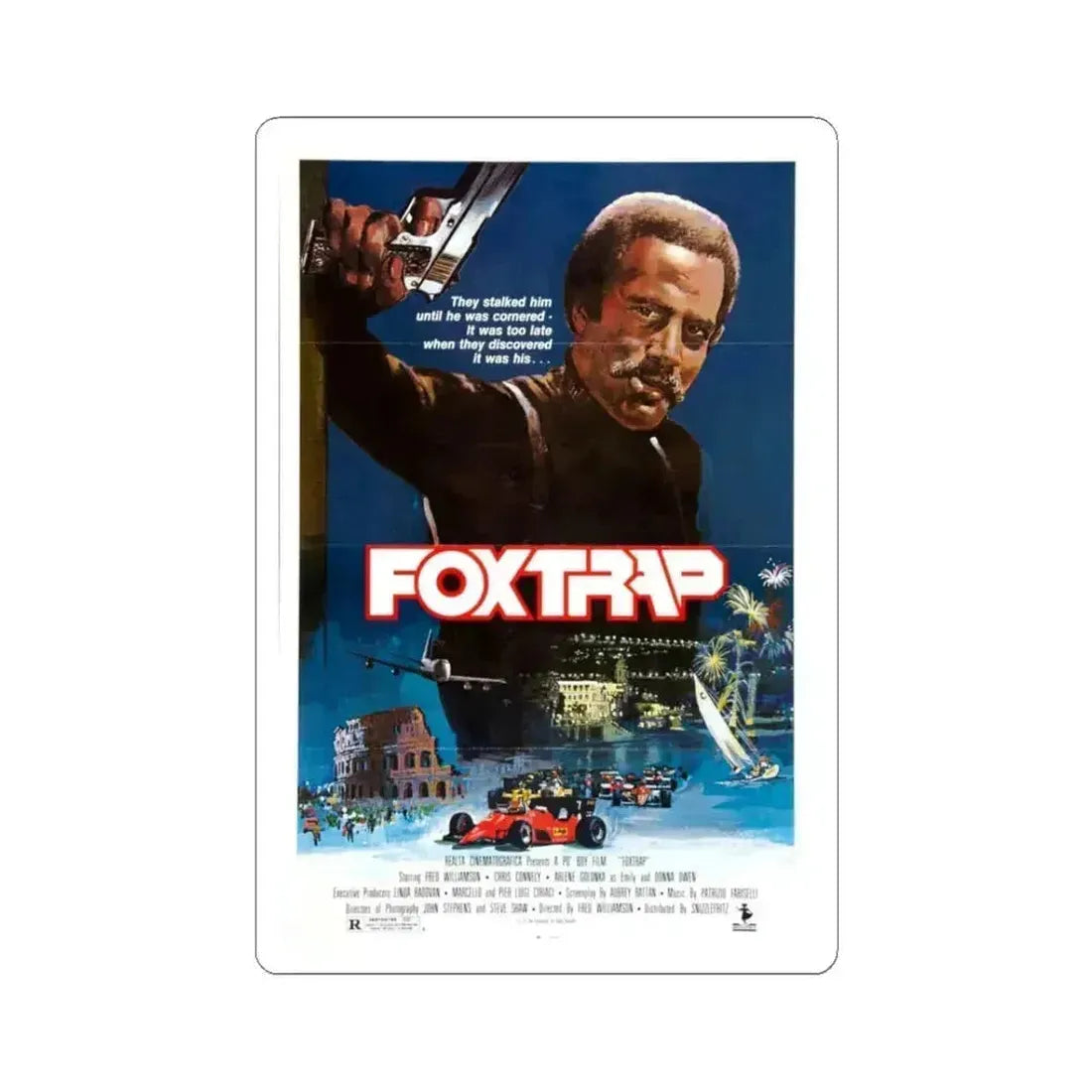Foxtrap 1986 Movie Poster - STICKER Vinyl Kiss-Cut Decal 3 Inch White - The Sticker Space