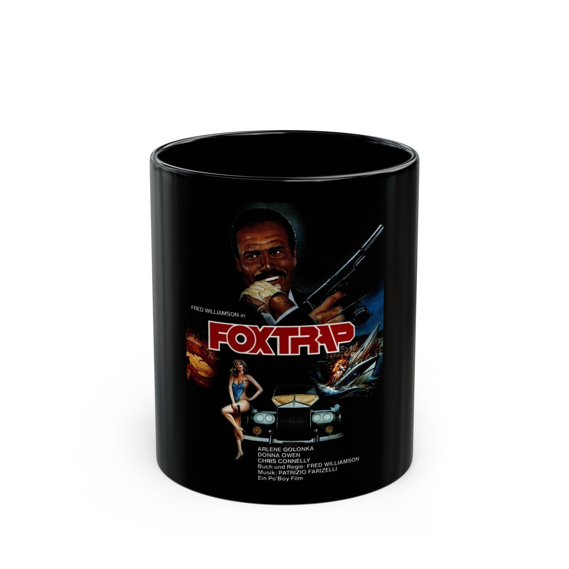 FOXTRAP (GERMAN) 1986 Movie Poster - Black Coffee Mug-11oz-The Sticker Space