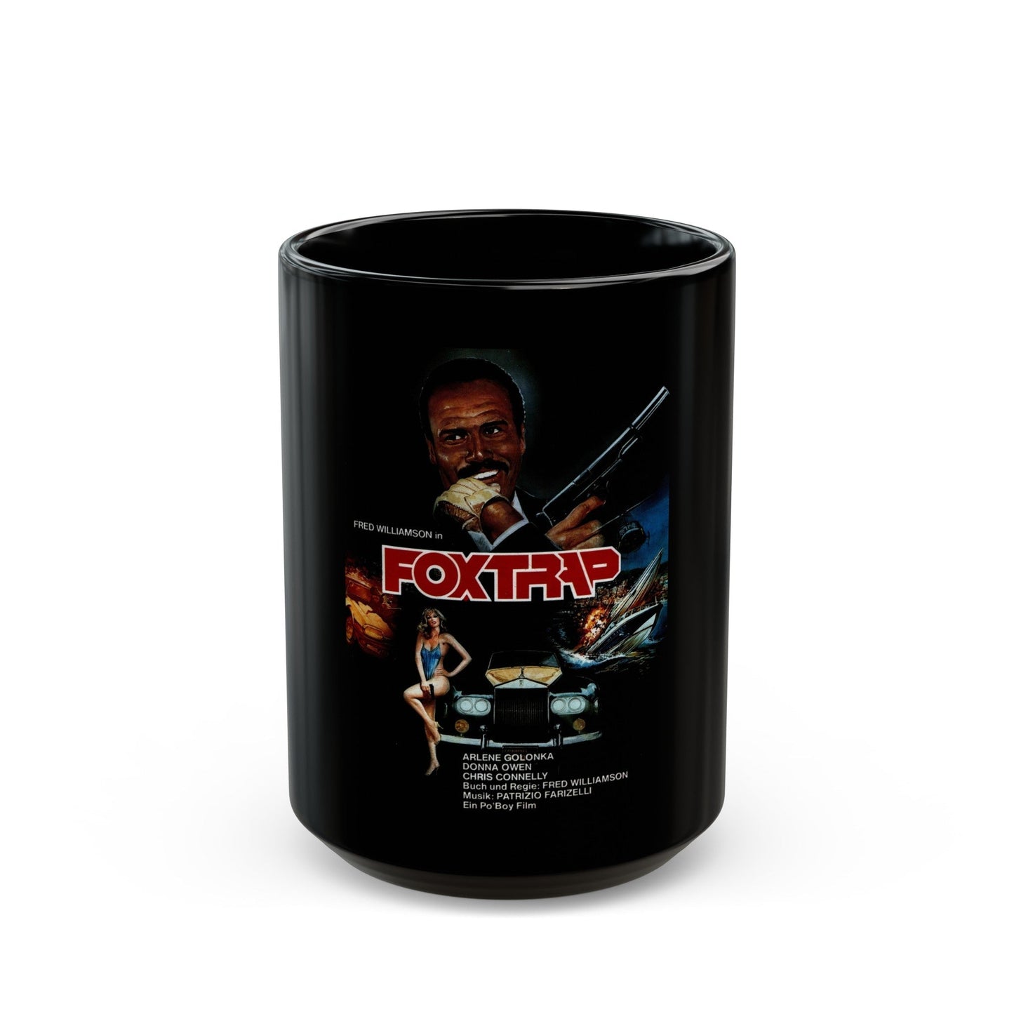 FOXTRAP (GERMAN) 1986 Movie Poster - Black Coffee Mug-15oz-The Sticker Space