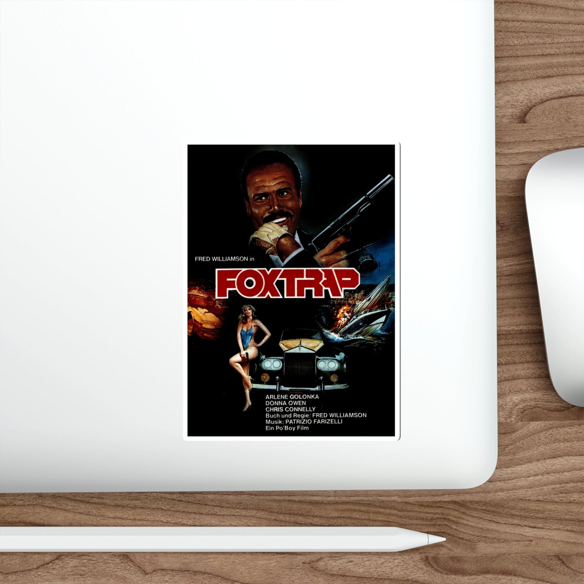 FOXTRAP (GERMAN) 1986 Movie Poster STICKER Vinyl Die-Cut Decal-The Sticker Space