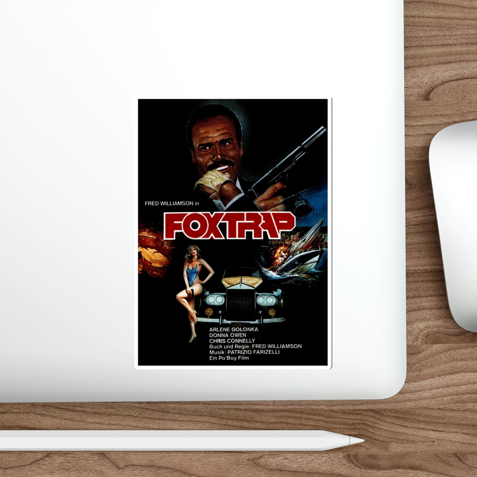 FOXTRAP (GERMAN) 1986 Movie Poster STICKER Vinyl Die-Cut Decal-The Sticker Space