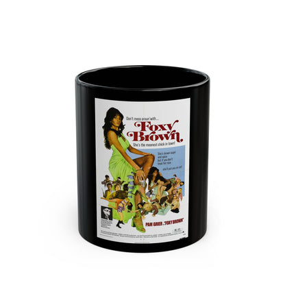 FOXY BROWN 1974 Movie Poster - Black Coffee Mug-11oz-The Sticker Space