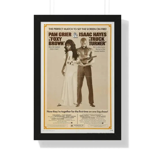 FOXY BROWN + TRUCK TURNER 1974 - Framed Movie Poster 16″ x 24″ Black - The Sticker Space
