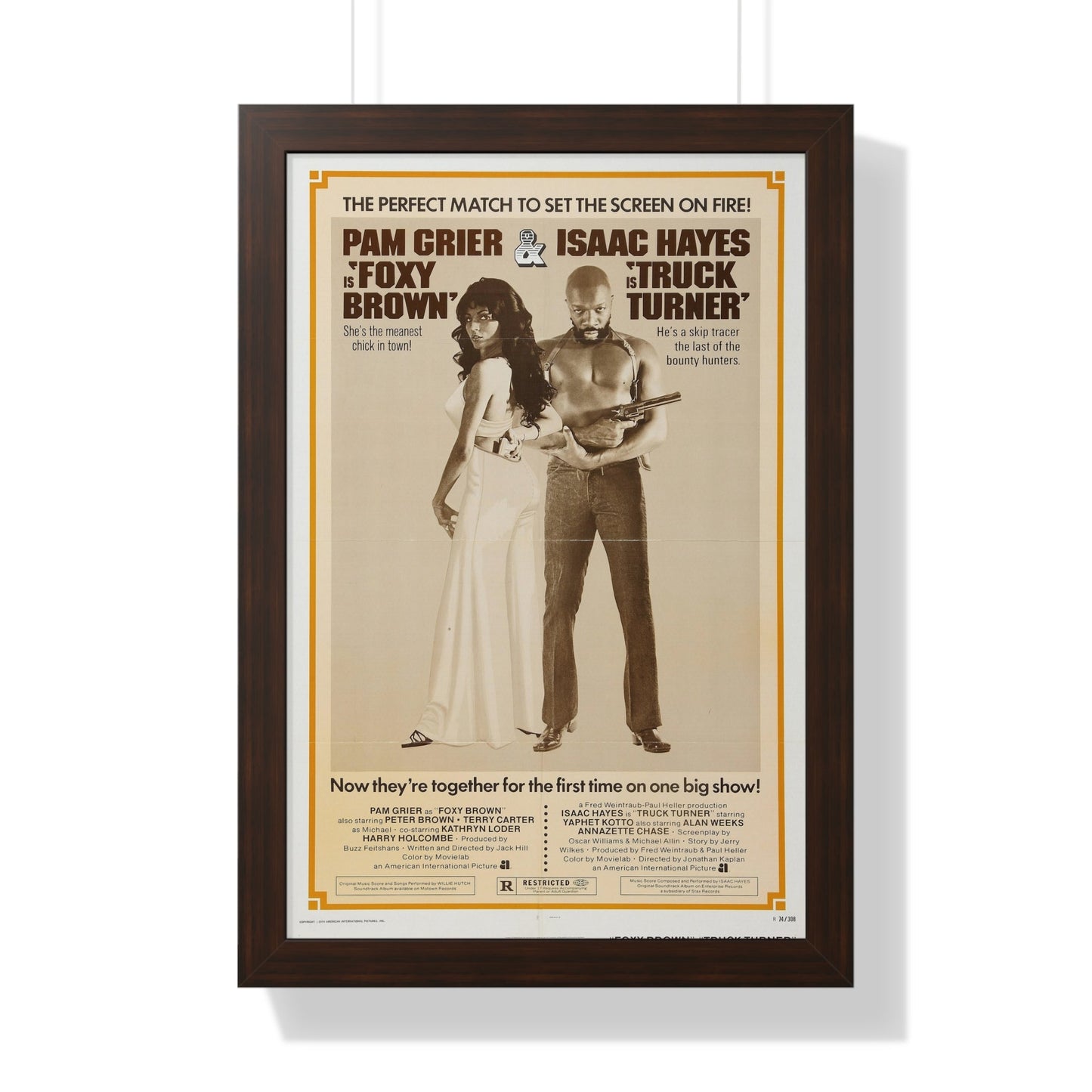 FOXY BROWN + TRUCK TURNER 1974 - Framed Movie Poster-16″ x 24″-The Sticker Space