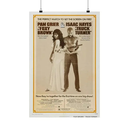 FOXY BROWN + TRUCK TURNER 1974 - Paper Movie Poster 16″ x 24″ Matte - The Sticker Space